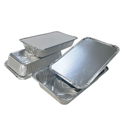 Contenants alimentaires en aluminium en feuille rectangulaire à emporter pour plateaux de boulangerie jetables