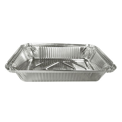 Contenant de restauration rapide recyclable rectangulaire en papier d'aluminium pour BBQ
