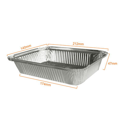 Contenant de restauration rapide recyclable rectangulaire en papier d'aluminium pour BBQ