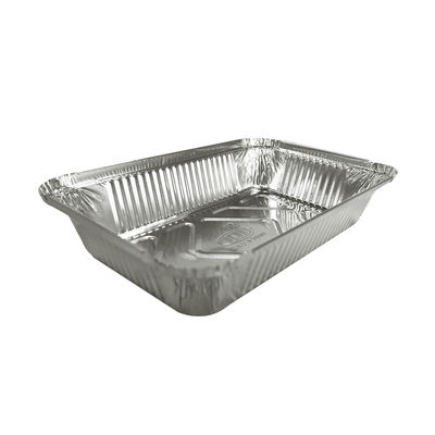 Contenant de restauration rapide recyclable rectangulaire en papier d'aluminium pour BBQ