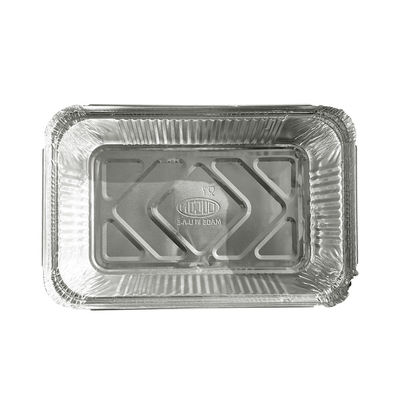 Contenant de restauration rapide recyclable rectangulaire en papier d'aluminium pour BBQ