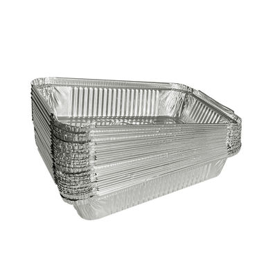 Contenant de restauration rapide recyclable rectangulaire en papier d'aluminium pour BBQ