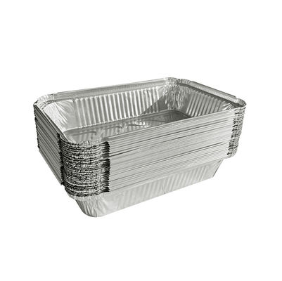 Contenant de restauration rapide recyclable rectangulaire en papier d'aluminium pour BBQ