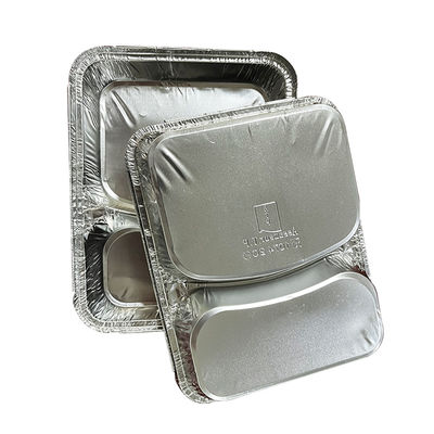 Logo personnalisé Foil d'aluminium de qualité alimentaire Contenants alimentaires à emporter pour plateaux de cuisson en argent