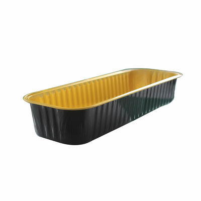 Contenant en feuille d'aluminium dorée boîte d'emballage à bande de charbon cuit à la vapeur pour barbecue