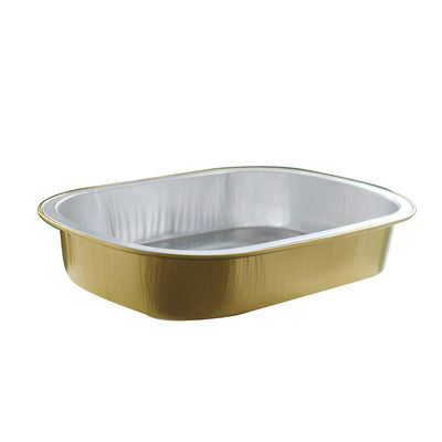 Container en feuille d'aluminium dorée pratique pour les boîtes à emporter et les plateaux de gâteaux d'avion