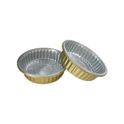 Container en feuille d'aluminium dorée pratique pour les boîtes à emporter et les plateaux de gâteaux d'avion