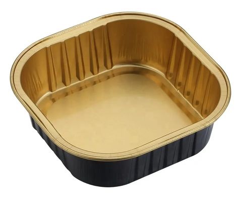 Contenant d'emballage de nourriture pour animaux de compagnie Carré Boîte de déjeuner à emporter jetable Contenant alimentaire en aluminium