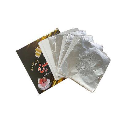 Température douce 100pcs papier en feuille d'aluminium pré-percé pour narguilé rond Longueur personnalisée