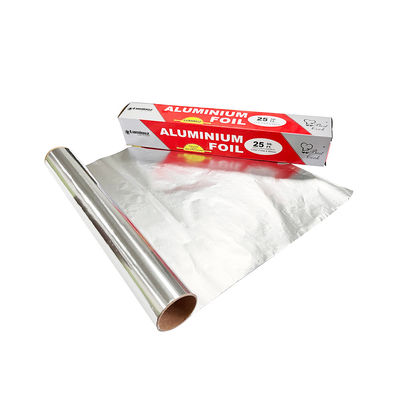 Papier d'emballage alimentaire en rouleau d'aluminium pour ménage en argent et cuisine avec traitement composite