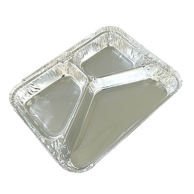 Emballage en aluminium à emporter Boîte à lunch avec contenant jetable 3 compartiments personnalisé