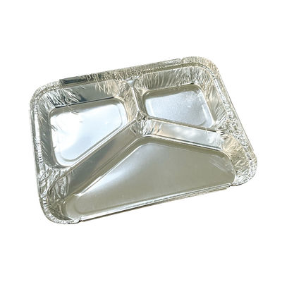Emballage en aluminium à emporter Boîte à lunch avec contenant jetable 3 compartiments personnalisé