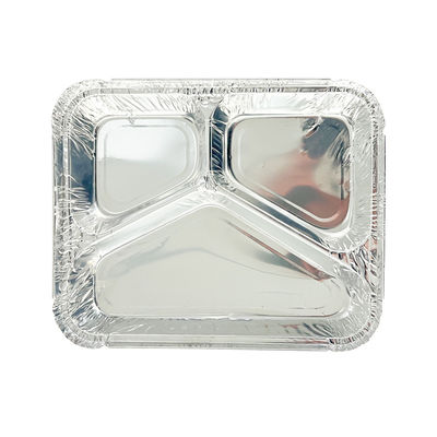Emballage en aluminium à emporter Boîte à lunch avec contenant jetable 3 compartiments personnalisé