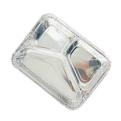 Emballage en aluminium à emporter Boîte à lunch avec contenant jetable 3 compartiments personnalisé