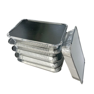 Contenants alimentaires en aluminium en feuille rectangulaire à emporter pour plateaux de boulangerie jetables