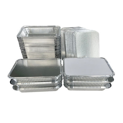 Contenants alimentaires en aluminium en feuille rectangulaire à emporter pour plateaux de boulangerie jetables