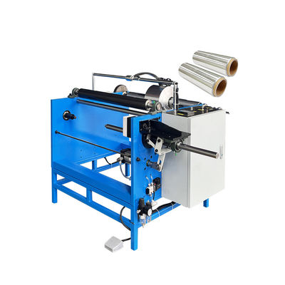 350 kg Relèveuse à rouleaux de film d'étirement manuelle à broche unique Machine de découpe et de remontage de feuille d'aluminium
