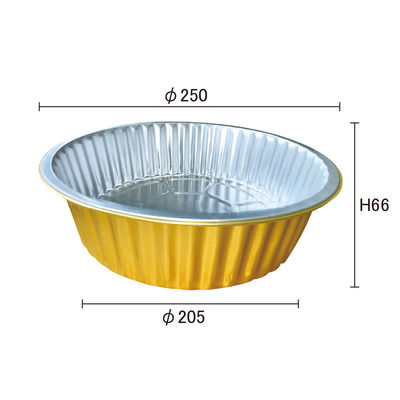 Contenant alimentaire en papier d'aluminium rond de la compagnie aérienne couleur or boîte à déjeuner jetable