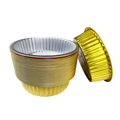 Contenant alimentaire en papier d'aluminium rond de la compagnie aérienne couleur or boîte à déjeuner jetable