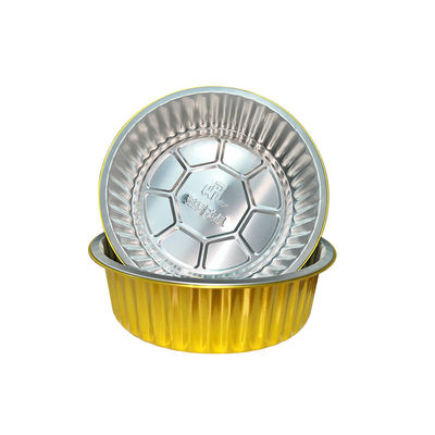 Contenant alimentaire en papier d'aluminium rond de la compagnie aérienne couleur or boîte à déjeuner jetable