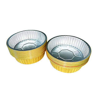 Contenant alimentaire en papier d'aluminium rond de la compagnie aérienne couleur or boîte à déjeuner jetable