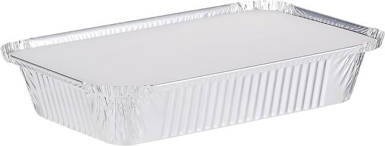 Grade alimentaire 8011 Plateau alimentaire en feuille d'aluminium jetable Rectangle 8389 avec couvercle en papier
