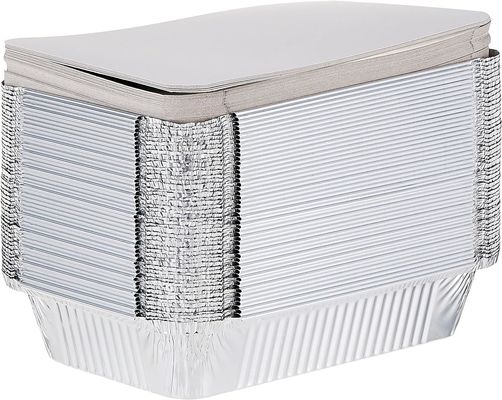 Grade alimentaire 8011 Plateau alimentaire en feuille d'aluminium jetable Rectangle 8389 avec couvercle en papier