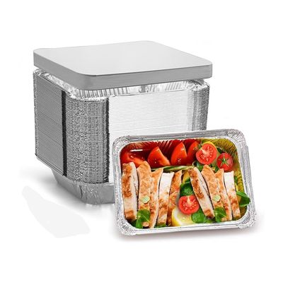 Couvercle en carton, en argent, en papier d'aluminium, boîte à lunch pour le stockage et le ramassage des aliments